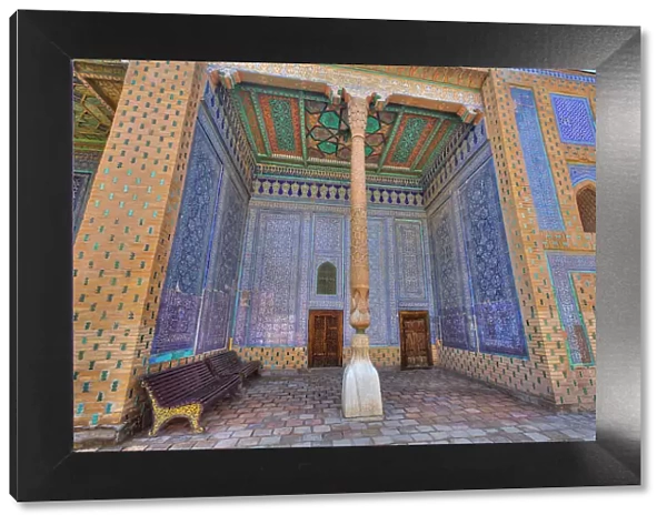 Tiled Walls, Painted Ceiling, The Emir's Wives Quarters, Tash Khauli Palace, 1830, Ichon Qala (Itchan Kala), UNESCO World Heritage Site, Khiva, Uzbekistan, Central Asia, Asia
