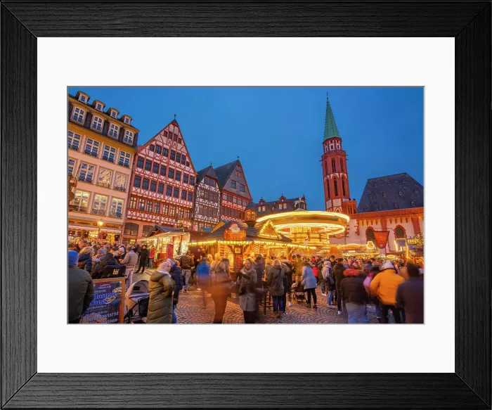 Framed Print : View of carousel and Christmas Market on Roemerberg Square at dusk, Frankfurt am Main, Hesse, Germany, Europe Framed Print : View of carousel and Christmas Market on Roemerberg Square at dusk, Frankfurt am Main, Hesse, Germany, Europe