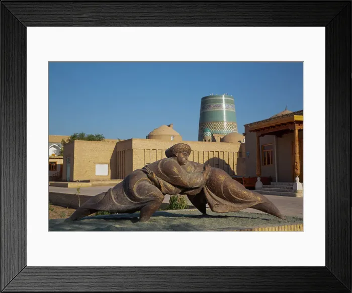 Framed Print : Sculpture with Kalta Minaret in the background, Ichon Qala (Itchan Kala), UNESCO World Heritage Site, Khiva, Uzbekistan, Central Asia, Asia Framed Print : Sculpture with Kalta Minaret in the background, Ichon Qala (Itchan Kala), UNESCO World Heritage Site, Khiva, Uzbekistan, Central Asia, Asia