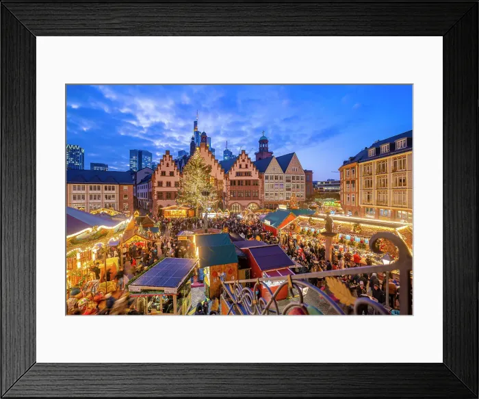 Framed Print : View of Christmas Market on Roemerberg Square from elevated position at dusk, Frankfurt am Main, Hesse, Germany, Europe Framed Print : View of Christmas Market on Roemerberg Square from elevated position at dusk, Frankfurt am Main, Hesse, Germany, Europe