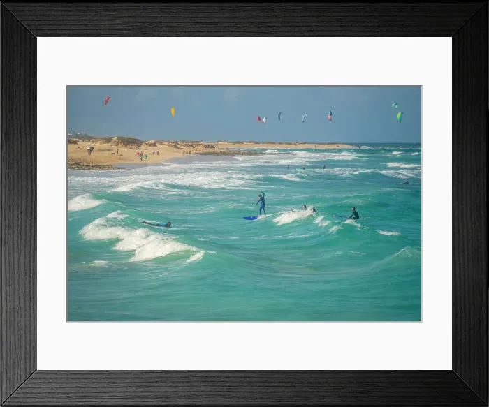 Framed Print : View of surfboarders and the Atlantic Ocean, Corralejo Natural Park, Fuerteventura, Canary Islands, Spain, Atlantic, Europe Framed Print : View of surfboarders and the Atlantic Ocean, Corralejo Natural Park, Fuerteventura, Canary Islands, Spain, Atlantic, Europe