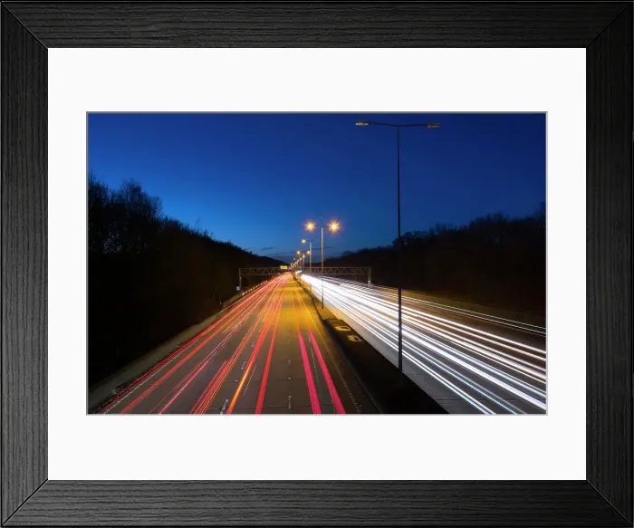 Framed Print : Motorway M25 at dusk, England, United Kingdom, Europe Framed Print : Motorway M25 at dusk, England, United Kingdom, Europe