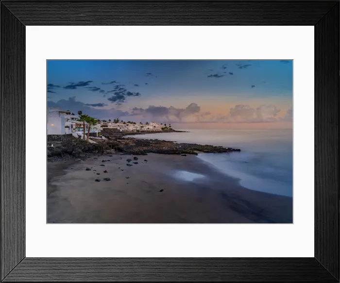 Framed Print : View of sunset and La Peniita beach, Puerto Carmen, Lanzarote, Las Palmas, Canary Islands, Spain, Atlantic, Europe Framed Print : View of sunset and La Peniita beach, Puerto Carmen, Lanzarote, Las Palmas, Canary Islands, Spain, Atlantic, Europe