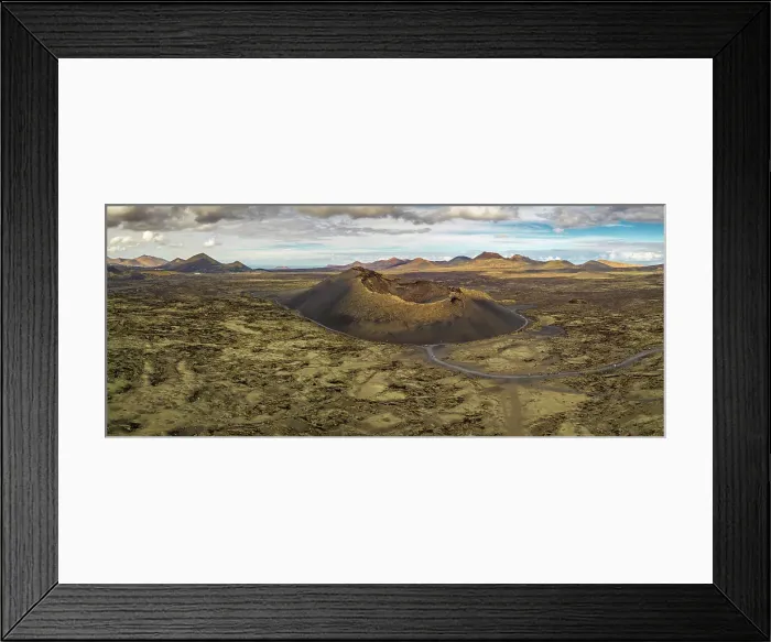 Framed Print : Aerial view of El Cuervo Volcano, Timanfaya National Park, Lanzarote, Las Palmas, Canary Islands, Spain, Atlantic, Europe Framed Print : Aerial view of El Cuervo Volcano, Timanfaya National Park, Lanzarote, Las Palmas, Canary Islands, Spain, Atlantic, Europe