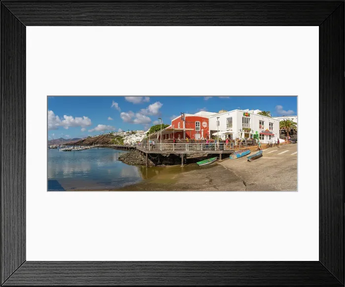Framed Print : View of restaurant overlooking harbour, Puerto del Carmen, Lanzarote, Las Palmas, Canary Islands, Spain, Atlantic, Europe Framed Print : View of restaurant overlooking harbour, Puerto del Carmen, Lanzarote, Las Palmas, Canary Islands, Spain, Atlantic, Europe