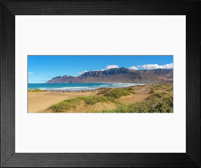 Framed Print : View of landscape and Playa de Famara beach, Caleta de Famara, Caleta de Famara, Lanzarote, Las Palmas, Canary Islands, Spain, Atlantic, Europe Framed Print : View of landscape and Playa de Famara beach, Caleta de Famara, Caleta de Famara, Lanzarote, Las Palmas, Canary Islands, Spain, Atlantic, Europe