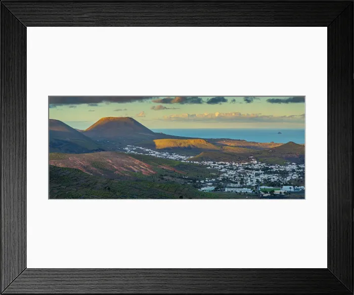 Framed Print : View of landscape, Volcano La Corona and Maguez at sunset, Maguez, Lanzarote, Las Palmas, Canary Islands, Spain, Atlantic, Europe Framed Print : View of landscape, Volcano La Corona and Maguez at sunset, Maguez, Lanzarote, Las Palmas, Canary Islands, Spain, Atlantic, Europe