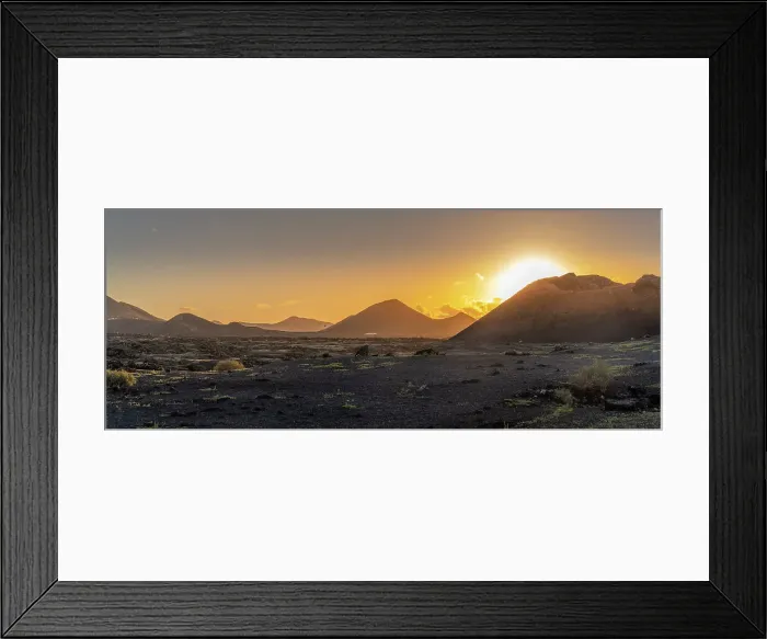 Framed Print : View of El Cuervo Volcano in Timanfaya National Park at sunset, Lanzarote, Las Palmas, Canary Islands, Spain, Atlantic, Europe Framed Print : View of El Cuervo Volcano in Timanfaya National Park at sunset, Lanzarote, Las Palmas, Canary Islands, Spain, Atlantic, Europe