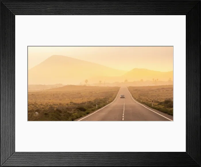Framed Print : View of road and Tinajo in background, Tinajo, Lanzarote, Las Palmas, Canary Islands, Spain, Atlantic, Europe Framed Print : View of road and Tinajo in background, Tinajo, Lanzarote, Las Palmas, Canary Islands, Spain, Atlantic, Europe