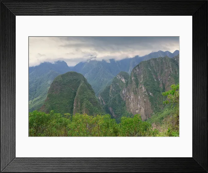 Framed Print : Mountain landscape in the Andes Cordillera near Machu Picchu, the ruined city of the Incas, Andes Cordillera, Urubamba province, Cusco, Peru, South America