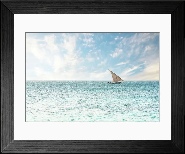 Framed Print : Traditional African dhow sailing in the calm waters of the Indian Ocean, Zanzibar, Tanzania, East Africa, Africa Framed Print : Traditional African dhow sailing in the calm waters of the Indian Ocean, Zanzibar, Tanzania, East Africa, Africa