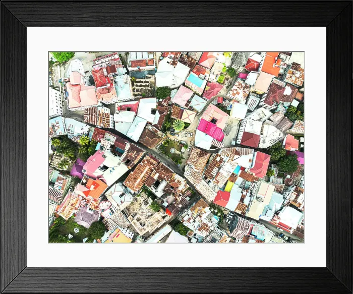 Framed Print : Residential buildings from above, Stone Town, Zanzibar, Tanzania, East Africa, Africa Framed Print : Residential buildings from above, Stone Town, Zanzibar, Tanzania, East Africa, Africa
