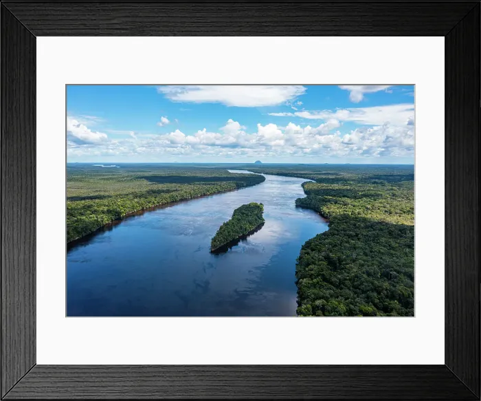 Framed Print : Aerial of the Casiquiare River in the deep south of Venezuela, South America Framed Print : Aerial of the Casiquiare River in the deep south of Venezuela, South America