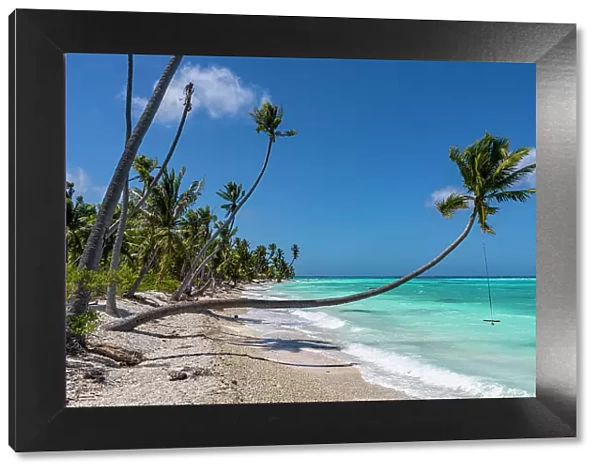 White sand PK-9 beach, Fakarava, Tuamotu archipelago, French Polynesia, South Pacific, Pacific