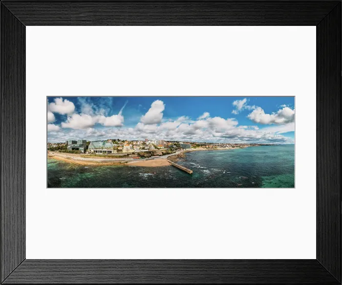 Framed Print : Aerial drone panoramic view of promenade in Cascais, on the Portuguese Riveira 30km west of Lisbon, with Estoril visible on the far right, Cascais, Portugal, Europe Framed Print : Aerial drone panoramic view of promenade in Cascais, on the Portuguese Riveira 30km west of Lisbon, with Estoril visible on the far right, Cascais, Portugal, Europe