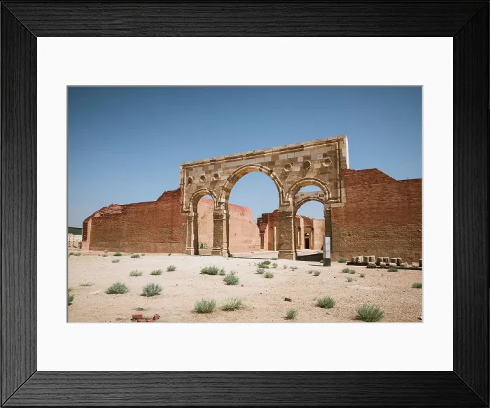 Framed Print : Qasr al-Mushatta desert castle facade with arches, Jordan, Middle East Framed Print : Qasr al-Mushatta desert castle facade with arches, Jordan, Middle East