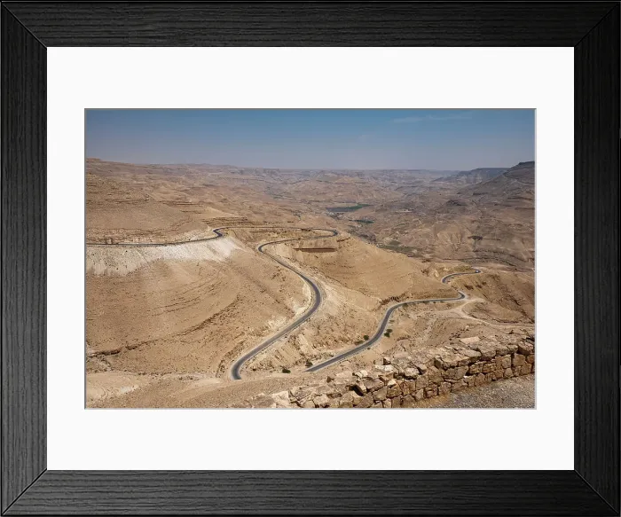 Framed Print : A winding road through the rocky mountains, Jordan, Middle East Framed Print : A winding road through the rocky mountains, Jordan, Middle East