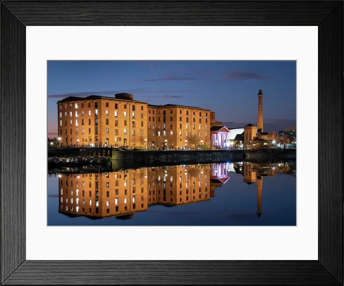Framed Print : The Albert Dock and Pumphouse reflected in Salthouse Dock at night, Liverpool Waterfront, Liverpool, Merseyside, England, United Kingdom, Europe Framed Print : The Albert Dock and Pumphouse reflected in Salthouse Dock at night, Liverpool Waterfront, Liverpool, Merseyside, England, United Kingdom, Europe