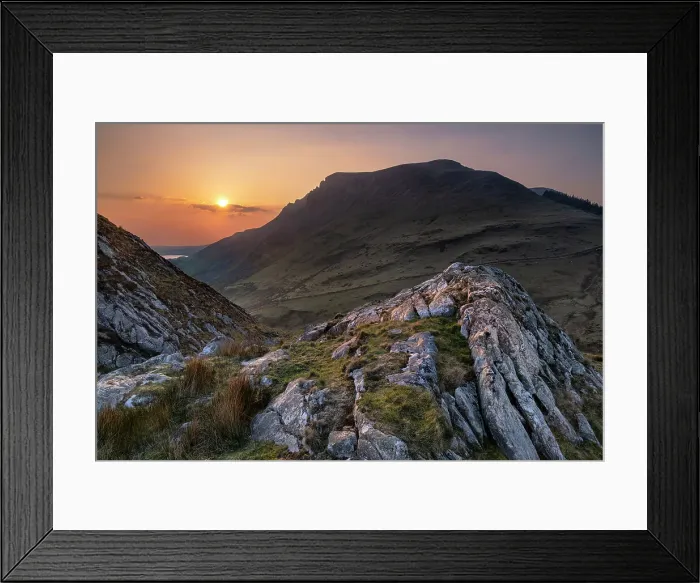 Framed Print : Mynydd Mawr from Clogwyngarreg at sunset, Snowdonia National Park, Eryri, North Wales, United Kingdom, Europe Framed Print : Mynydd Mawr from Clogwyngarreg at sunset, Snowdonia National Park, Eryri, North Wales, United Kingdom, Europe