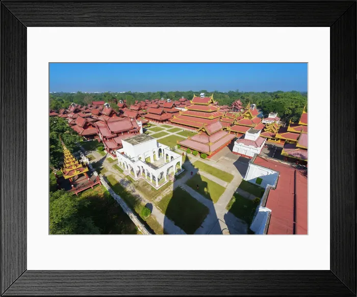 Framed Print : High angle view of Royal Palace, Mandalay, Myanmar (Burma), Asia Framed Print : High angle view of Royal Palace, Mandalay, Myanmar (Burma), Asia