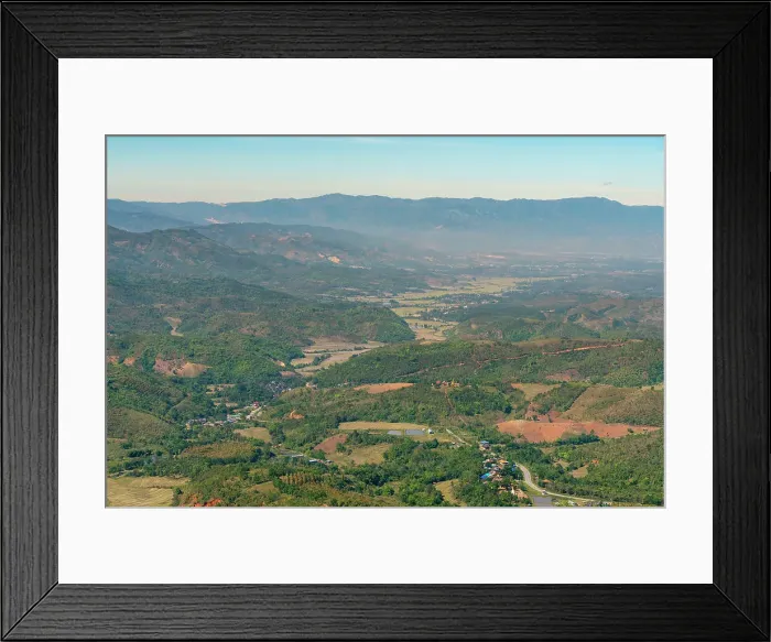 Framed Print : Scenic view of mountains near Kengtung, Shan State, Myanmar (Burma), Asia Framed Print : Scenic view of mountains near Kengtung, Shan State, Myanmar (Burma), Asia
