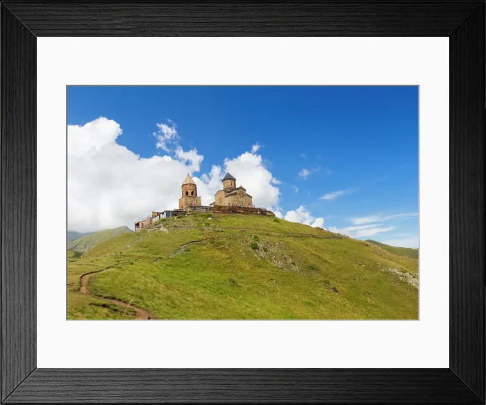 Framed Print : Gergeti Trinity Church (Holy Trinity Church) (Tsminda Sameba), Kazbegi mountains, Georgia, Central Asia, Asia Framed Print : Gergeti Trinity Church (Holy Trinity Church) (Tsminda Sameba), Kazbegi mountains, Georgia, Central Asia, Asia