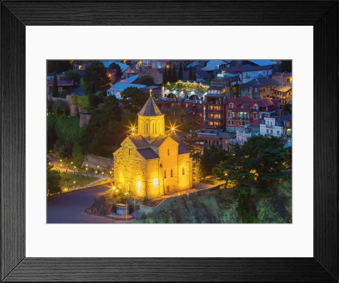 Framed Print : Metekhi St. Virgin Church at twilight, Tbilisi, Georgia, Central Asia, Asia Framed Print : Metekhi St. Virgin Church at twilight, Tbilisi, Georgia, Central Asia, Asia