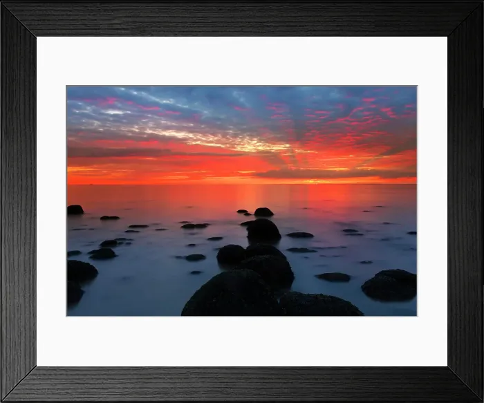 Framed Print : Midsummer sunset over The Wash, from Hunstanton beach, North Norfolk, England, United Kingdom, Europe Framed Print : Midsummer sunset over The Wash, from Hunstanton beach, North Norfolk, England, United Kingdom, Europe