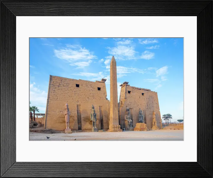 Framed Print : The Pylon of Ramesses ll with the Eastern Obelisk and the Two Colossi of the King seated on his Throne, Luxor Temple, Luxor, Thebes, UNESCO World Heritage Site, Egypt, North Africa, Africa Framed Print : The Pylon of Ramesses ll with the Eastern Obelisk and the Two Colossi of the King seated on his Throne, Luxor Temple, Luxor, Thebes, UNESCO World Heritage Site, Egypt, North Africa, Africa