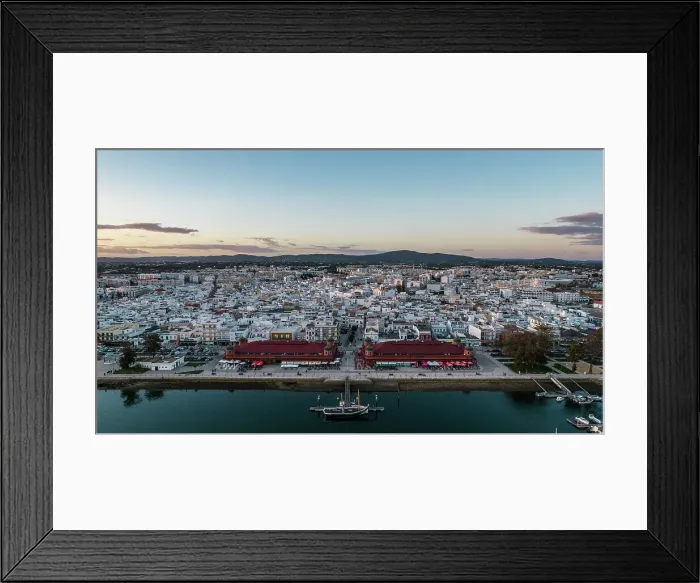 Framed Print : Aerial drone view of Olhao, officially known as Olhao da Restauracao, a city and municipality in the Algarve region, southern Portugal, Europe Framed Print : Aerial drone view of Olhao, officially known as Olhao da Restauracao, a city and municipality in the Algarve region, southern Portugal, Europe