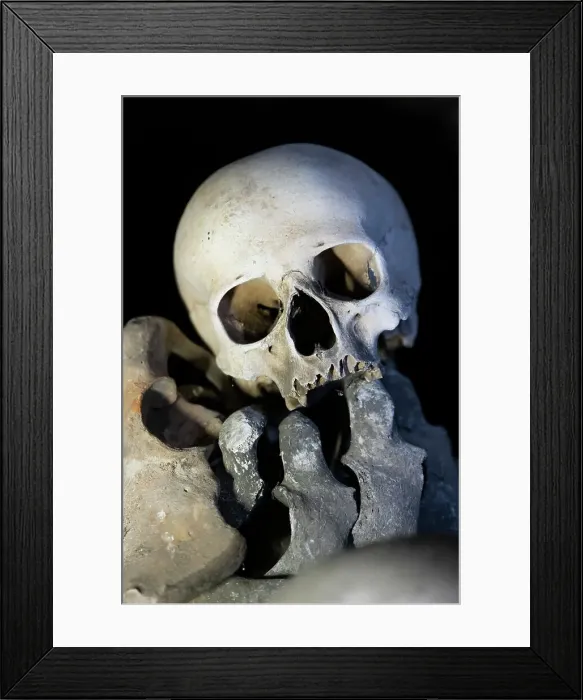 Framed Print : Human skull on display, interior of Sedlec Ossuary, UNESCO World Heritage Site, Kutna Hora, Czech Republic (Czechia), Europe Framed Print : Human skull on display, interior of Sedlec Ossuary, UNESCO World Heritage Site, Kutna Hora, Czech Republic (Czechia), Europe