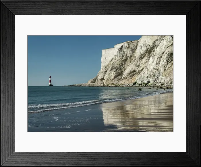 Framed Print : Beachy Head Lighthouse and Beachy Head white chalk cliffs from the beach, Beachy Head, near Eastbourne, South Downs National Park, East Sussex, England, United Kingdom, Europe Framed Print : Beachy Head Lighthouse and Beachy Head white chalk cliffs from the beach, Beachy Head, near Eastbourne, South Downs National Park, East Sussex, England, United Kingdom, Europe