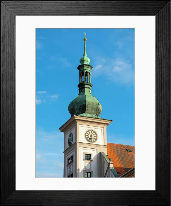 Framed Print : Detail of tower of Town Hall, Marketplace Square (TG Masaryk Square), Loket, Czech Republic (Czechia), Europe Framed Print : Detail of tower of Town Hall, Marketplace Square (TG Masaryk Square), Loket, Czech Republic (Czechia), Europe