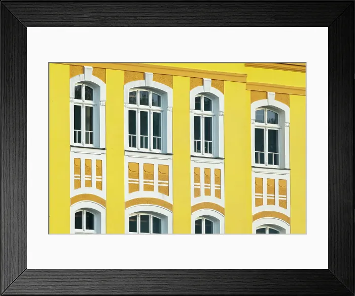 Framed Print : Detail of yellow facade of Svaty Florian (St. Florian) family brewery, Loket, Czech Republic (Czechia), Europe Framed Print : Detail of yellow facade of Svaty Florian (St. Florian) family brewery, Loket, Czech Republic (Czechia), Europe
