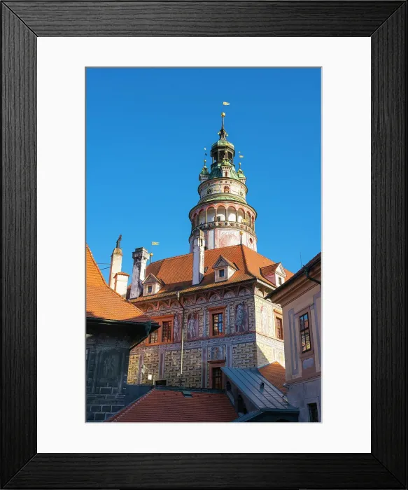 Framed Print : State Castle and Chateau Cesky Krumlov tower amidst blue sky, UNESCO World Heritage Site, Cesky Krumlov, South Bohemian Region, Czech Republic (Czechia), Europe Framed Print : State Castle and Chateau Cesky Krumlov tower amidst blue sky, UNESCO World Heritage Site, Cesky Krumlov, South Bohemian Region, Czech Republic (Czechia), Europe