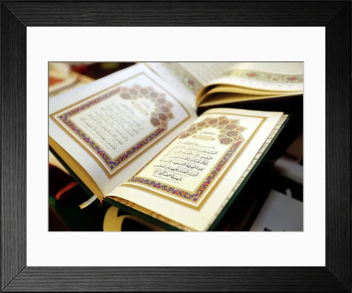 Framed Print : Open Holy Quran in Arabic, Switzerland, Europe Framed Print : Open Holy Quran in Arabic, Switzerland, Europe