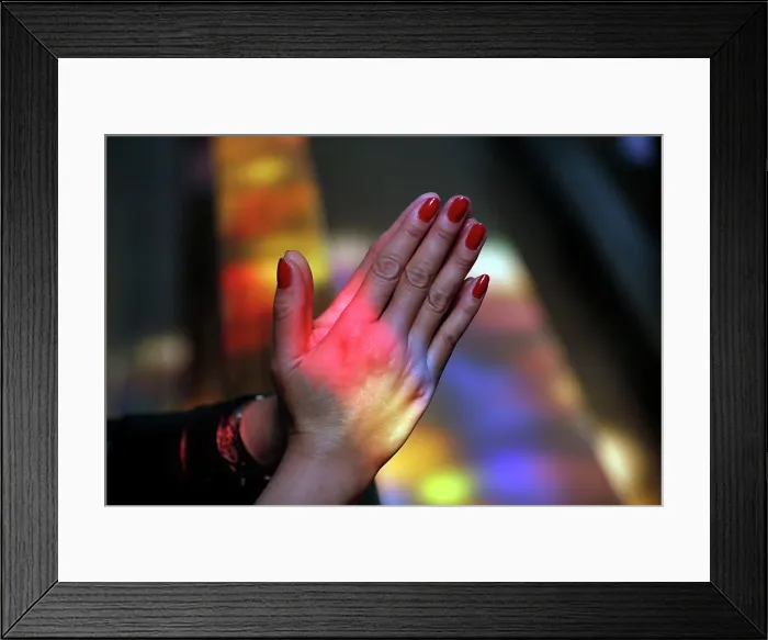 Framed Print : Close up of hands of woman praying in a church, Turckheim, France, Europe Framed Print : Close up of hands of woman praying in a church, Turckheim, France, Europe