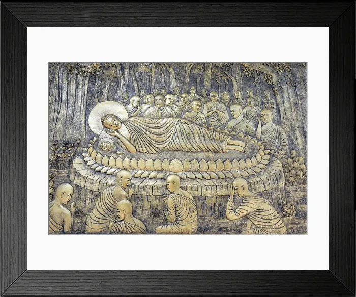 Framed Print : Tinh Xa Ngoc Chau pagoda, Life of Buddha, Siddhartha Gautama, Reclining Buddha, passing into Parinirvana after 45 years of teaching the Dharma, Chau Doc, Vietnam, Indochina, Southeast Asia, Asia Framed Print : Tinh Xa Ngoc Chau pagoda, Life of Buddha, Siddhartha Gautama, Reclining Buddha, passing into Parinirvana after 45 years of teaching the Dharma, Chau Doc, Vietnam, Indochina, Southeast Asia, Asia