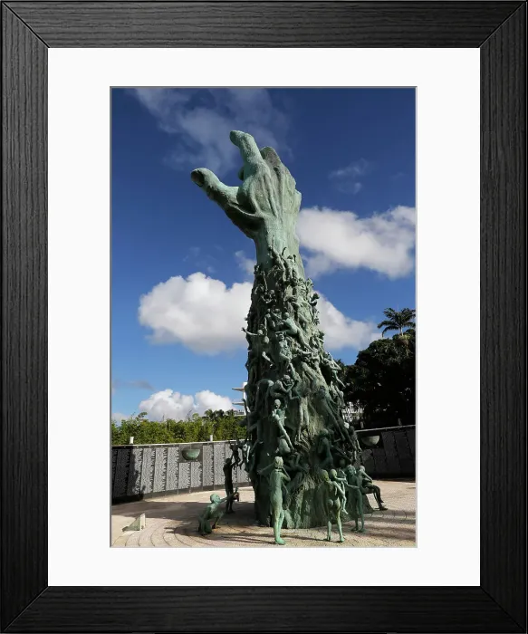 Framed Print : The Sculpture of Love and Anguish, the centerpiece of the Jewish Holocaust Memorial, by Kenneth Treister, Miami Beach, Miami, Florida, United States of America, North America Framed Print : The Sculpture of Love and Anguish, the centerpiece of the Jewish Holocaust Memorial, by Kenneth Treister, Miami Beach, Miami, Florida, United States of America, North America