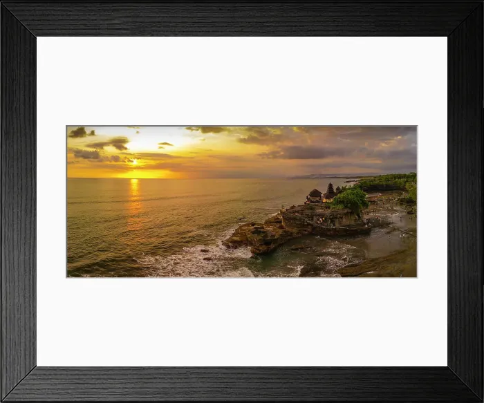 Framed Print : Aerial view of Tanah Lot Temple at sunset, Beraban, Kediri, Bali, Indonesia, South East Asia, Asia Framed Print : Aerial view of Tanah Lot Temple at sunset, Beraban, Kediri, Bali, Indonesia, South East Asia, Asia
