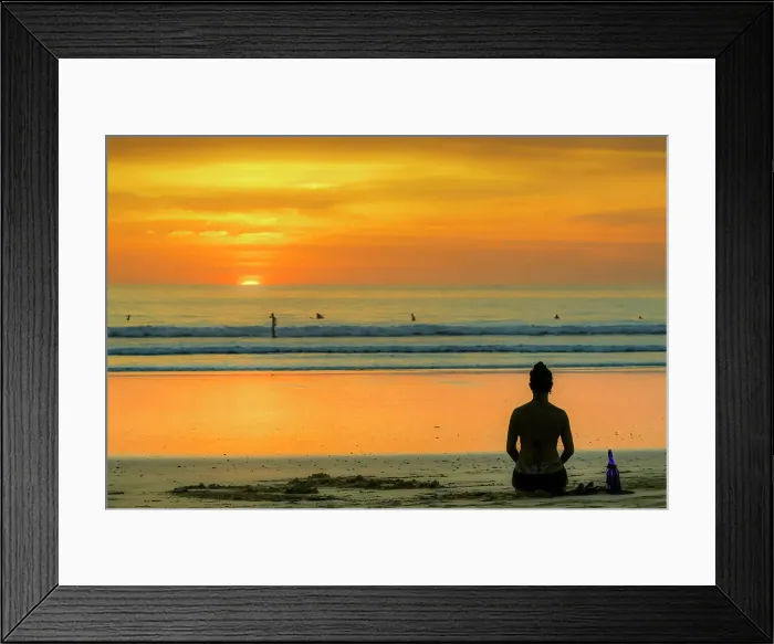 Framed Print : Girl and surfers silhouetted by sunset at this hip surf beach and yoga destination, Playa Guiones, Nosara, Guanacaste, Costa Rica, Central America Framed Print : Girl and surfers silhouetted by sunset at this hip surf beach and yoga destination, Playa Guiones, Nosara, Guanacaste, Costa Rica, Central America