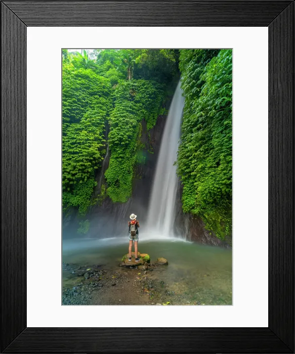 Framed Print : View of woman taking picture at Melanting waterfall, Kabupaten Buleleng, Gobleg, Bali, Indonesia, South East Asia, Asia Framed Print : View of woman taking picture at Melanting waterfall, Kabupaten Buleleng, Gobleg, Bali, Indonesia, South East Asia, Asia