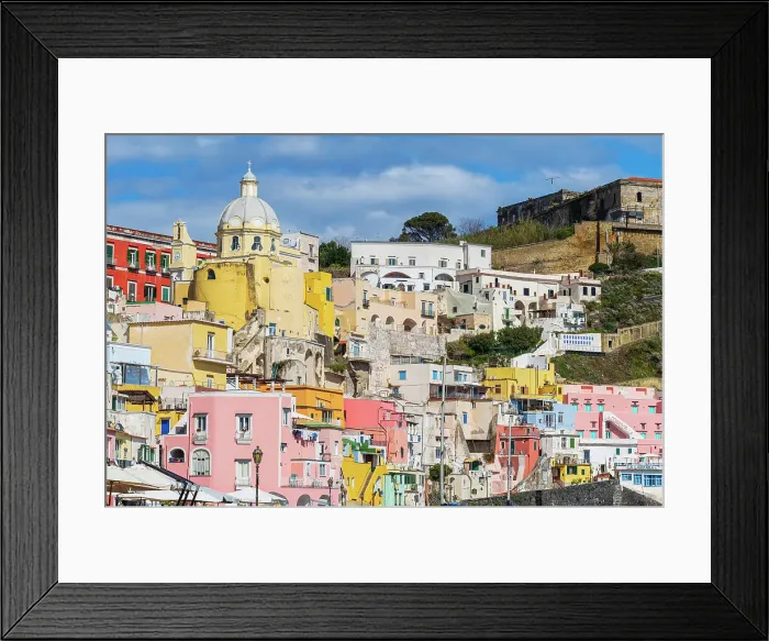 Framed Print : Detail view of the colourful fishing village of Marina Corricella, Procida island, Tyrrhenian Sea, Naples district, Naples Bay, Campania region, Italy, Europe Framed Print : Detail view of the colourful fishing village of Marina Corricella, Procida island, Tyrrhenian Sea, Naples district, Naples Bay, Campania region, Italy, Europe