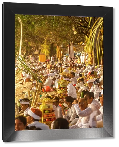 View of people on Kuta Beach for Nyepi, Balinese New Year Celebrations, Kuta, Bali, Indonesia, South East Asia, Asia