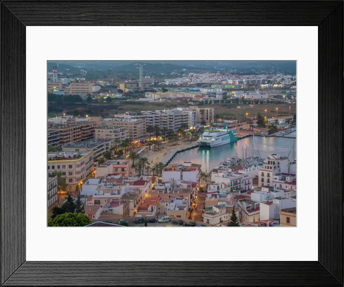 Framed Print : Elevated view of harbour, Dalt Vila district and city defence walls at dusk, UNESCO World Heritage Site, Ibiza Town, Eivissa, Balearic Islands, Spain, Mediterranean, Europe Framed Print : Elevated view of harbour, Dalt Vila district and city defence walls at dusk, UNESCO World Heritage Site, Ibiza Town, Eivissa, Balearic Islands, Spain, Mediterranean, Europe