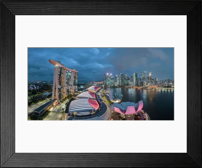 Framed Print : View of Marina Bay Sands and Singapore City skyline at night, Singapore, Southeast Asia, Asia Framed Print : View of Marina Bay Sands and Singapore City skyline at night, Singapore, Southeast Asia, Asia
