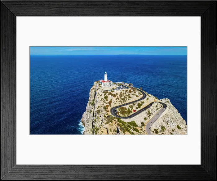 Framed Print : Aerial of the Formentor lighthouse, Mallorca, Balearic Islands, Spain, Mediterranean, Europe Framed Print : Aerial of the Formentor lighthouse, Mallorca, Balearic Islands, Spain, Mediterranean, Europe