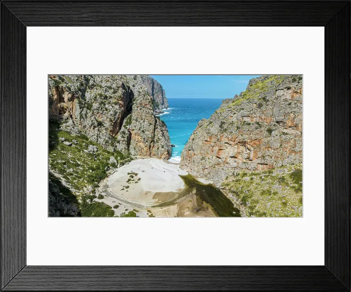 Framed Print : Aerial of the Gorge of Sa Calobra, Mallorca, Balearic Islands, Spain, Mediterranean, Europe Framed Print : Aerial of the Gorge of Sa Calobra, Mallorca, Balearic Islands, Spain, Mediterranean, Europe