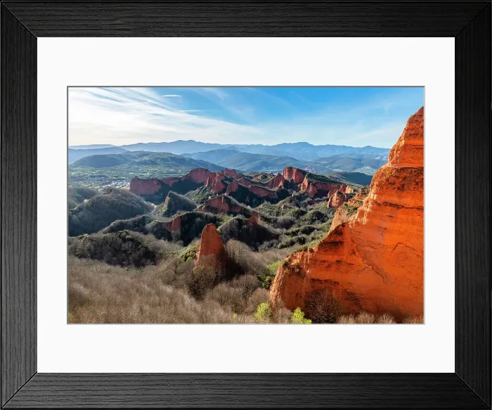 Framed Print : Aerial of Las Medulas old Roman gold mine, UNESCO World Heritage Site, Castile and Leon, northern Spain, Europe Framed Print : Aerial of Las Medulas old Roman gold mine, UNESCO World Heritage Site, Castile and Leon, northern Spain, Europe