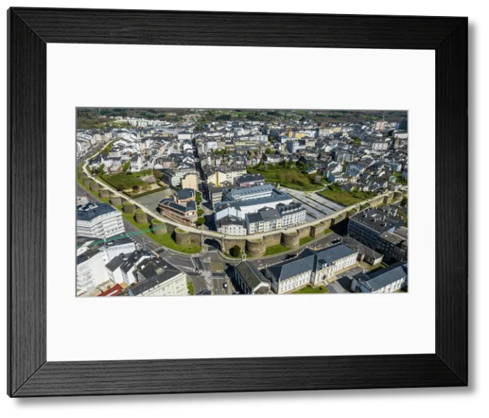Framed Print : Aerial of the Roman walled town of Lugo, UNESCO World Heritage Site, Galicia, Spain, Europe Framed Print : Aerial of the Roman walled town of Lugo, UNESCO World Heritage Site, Galicia, Spain, Europe